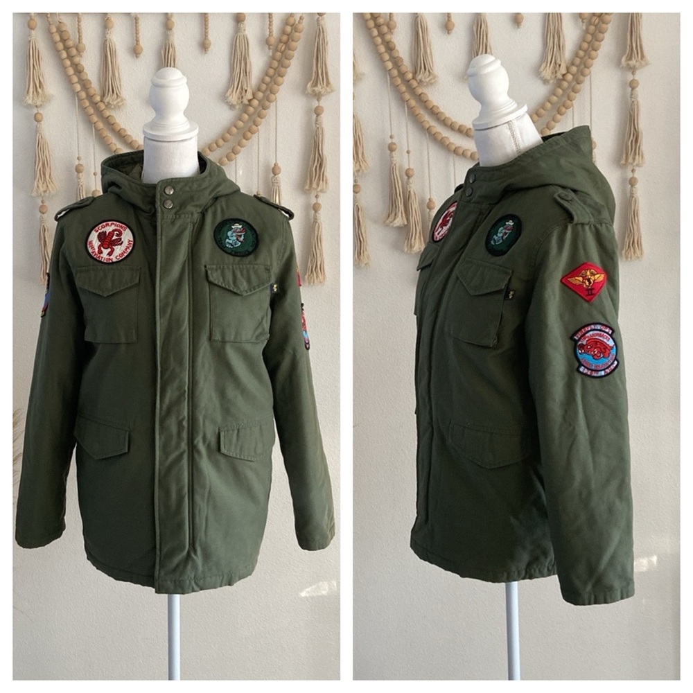 Kids Green Jacket with Patches